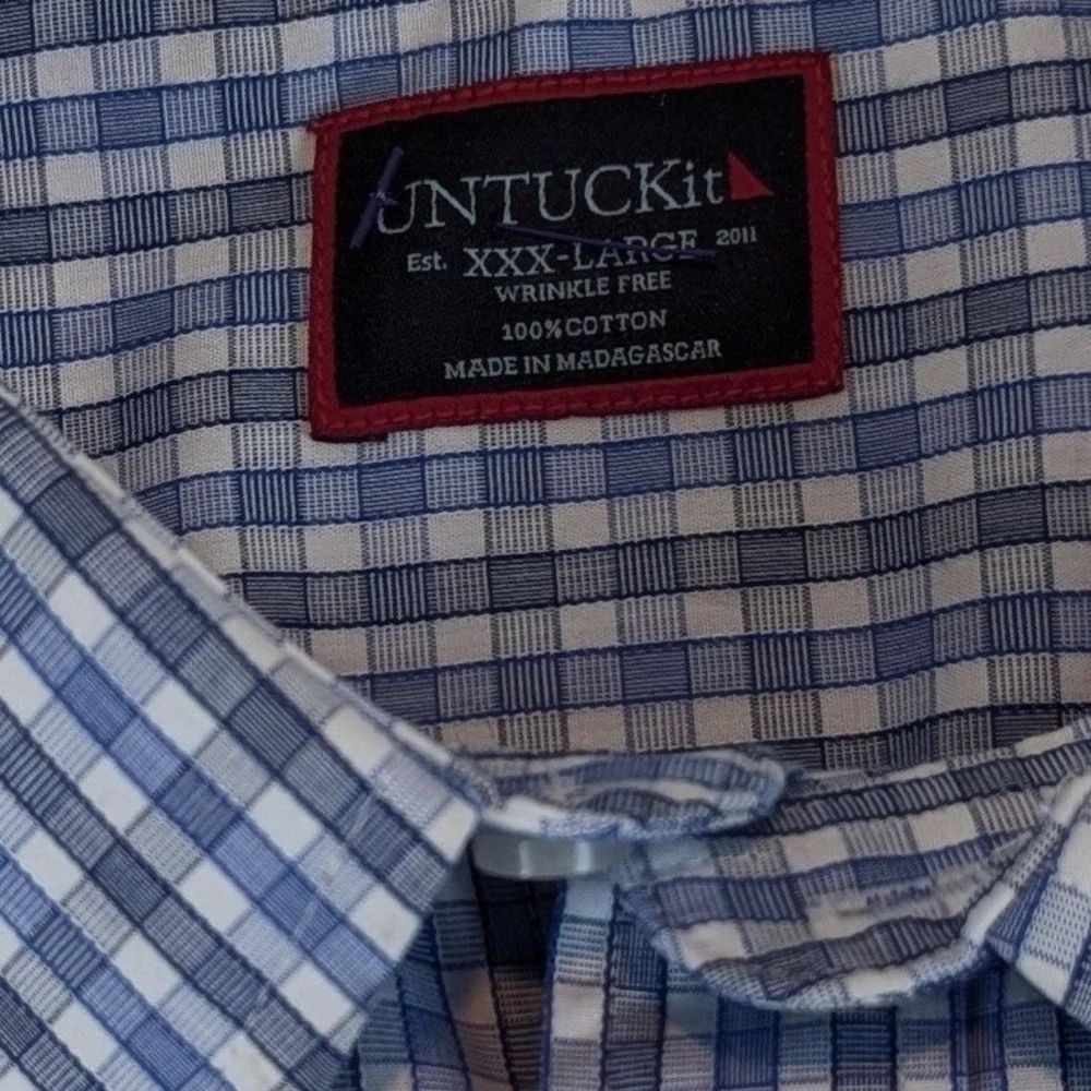 UNTUCKit Men's Check Dress Shirt Long‎ Sleeve Button Down Collared Shirt